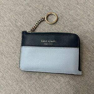Kate Spade Black and Light Blue Keychain Wallet